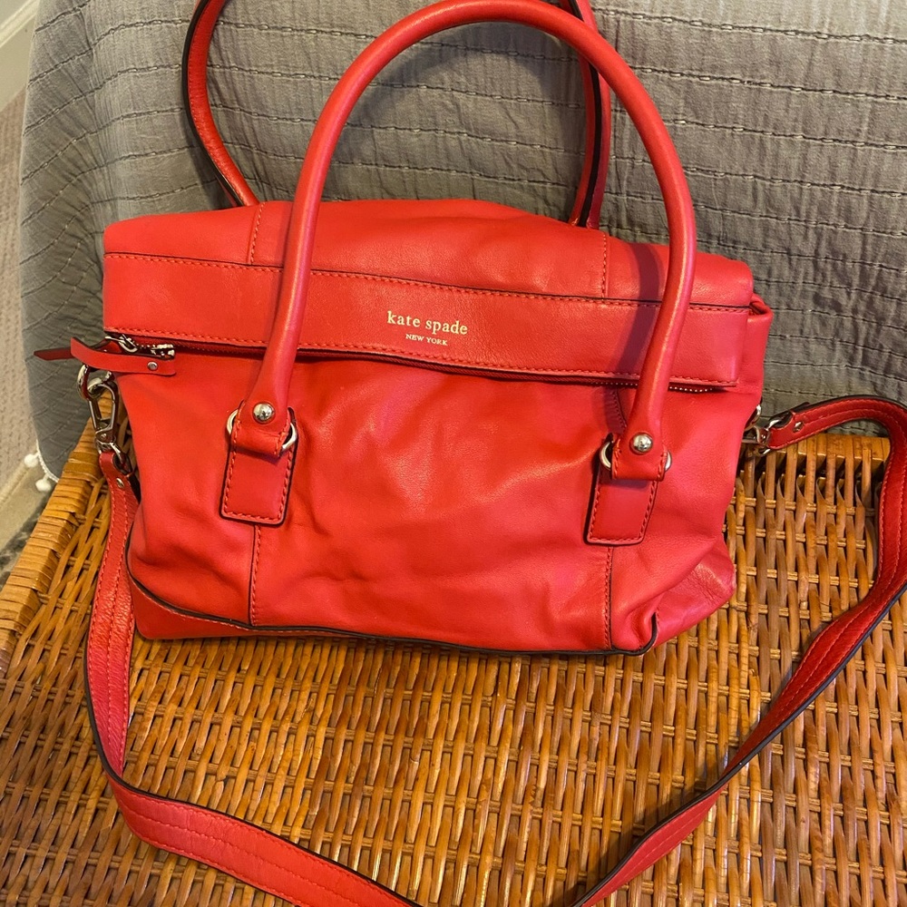 Kate Spade Red Fold-over Cross Body Satchel